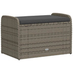 vidaXL Outdoor Poly Rattan Storage Bench With Cushion, Black, 45.3 x 20.1 x 20.5 in
