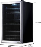 Beverage Refrigerator Cooler, 126 Cans, Right Hinge Glass Door - AB-1200