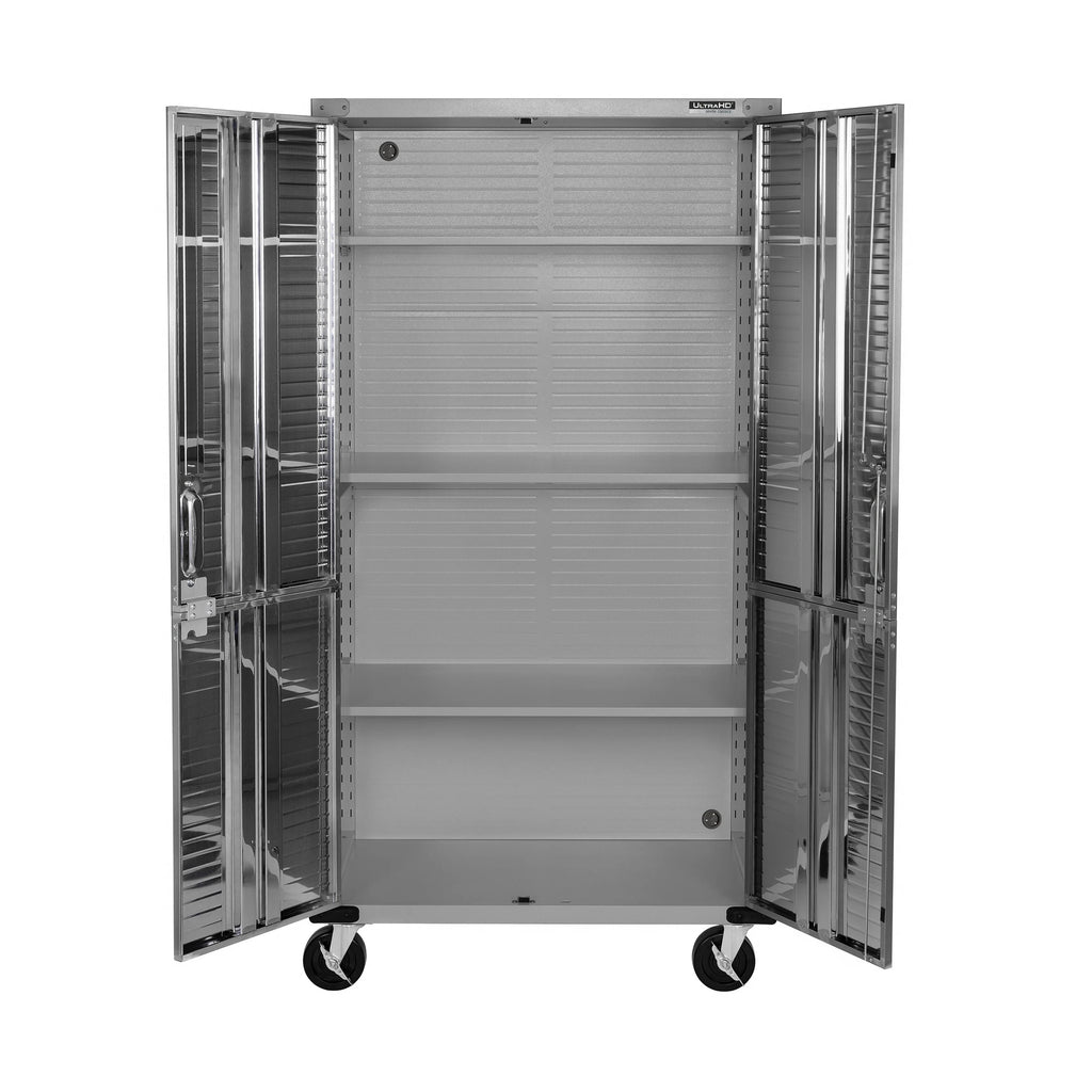 Seville Classics UltraHD Rolling Storage Cabinet, Granite, 36in W x 18in D x 72in H