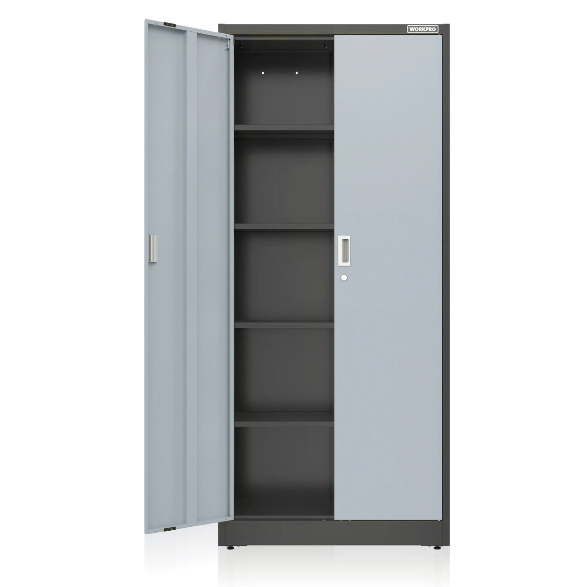 WORKPRO Metal Storage Cabinet With Locking Doors, Adjustable Shelves, Black, 71 Inches Tall - 31-1/2 x 15-3/4 Inch