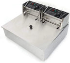 Miumaeov Stainless Steel Countertop Deep Fryer With Frying Baskets And Lid, 12.7QT/12L Capacity