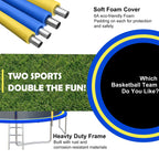 SHINPT 14ft Outdoor Trampoline With Safety Net, Basketball Hoop And Ladder