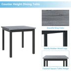 5 Piece Counter Height Wood Dining Set With Rectangle Table And 4 Upholstered High-Back Chairs - 35.4x35.4x36in