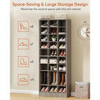 10-Tier Tall Shoe Cabinet, 30-Pair White Engineered Wood Shoe Storage Rack