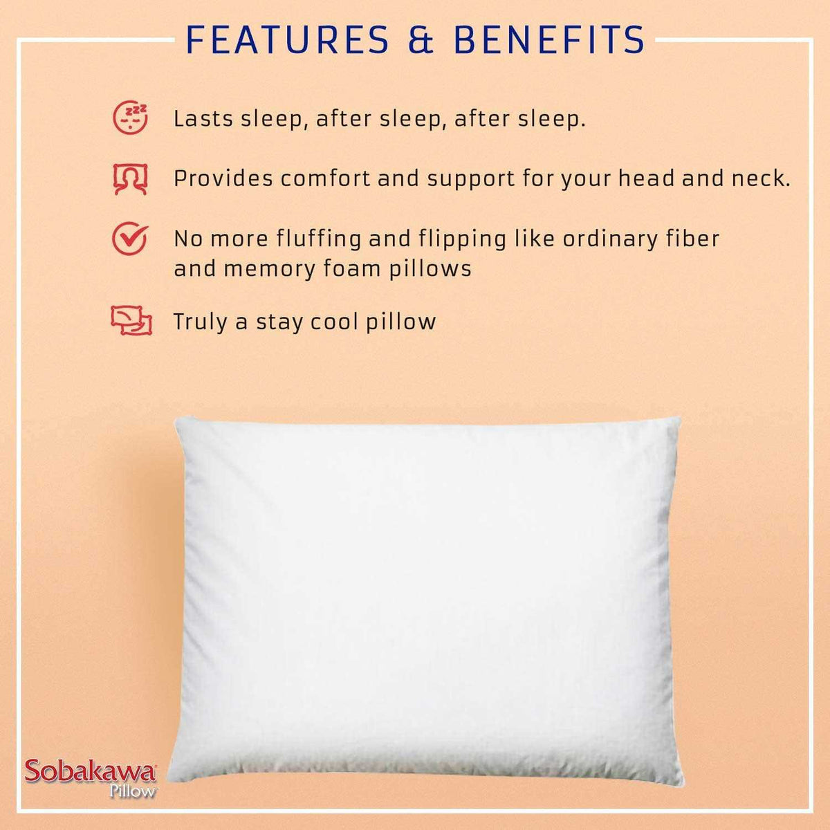 Sobakawa Traditional Buckwheat Hull Pillow, Organic Cotton, 19 x 29 x 3.5 in