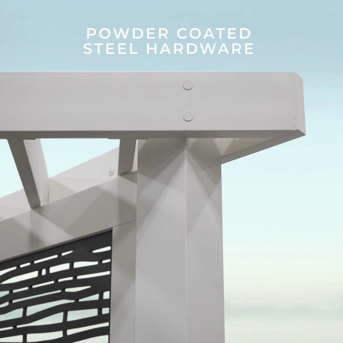 Backyard Discovery Galvanized Steel Corner Pergola With Seating, White, 12x8' - Ridgedale