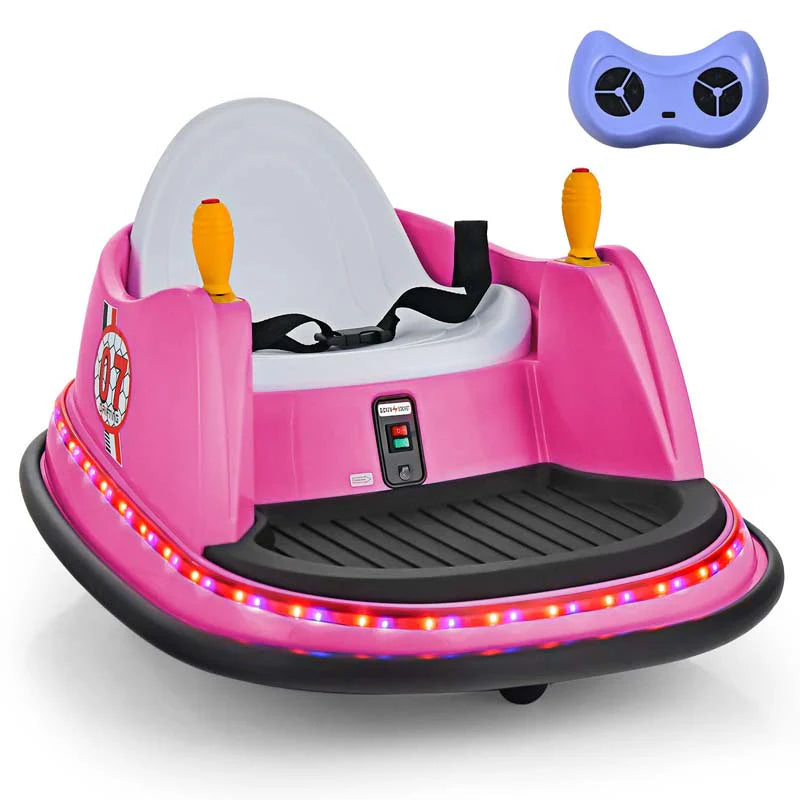 12V Toddler Battery Powered Bumper Car With Dual Joysticks And 360 Degree Spin