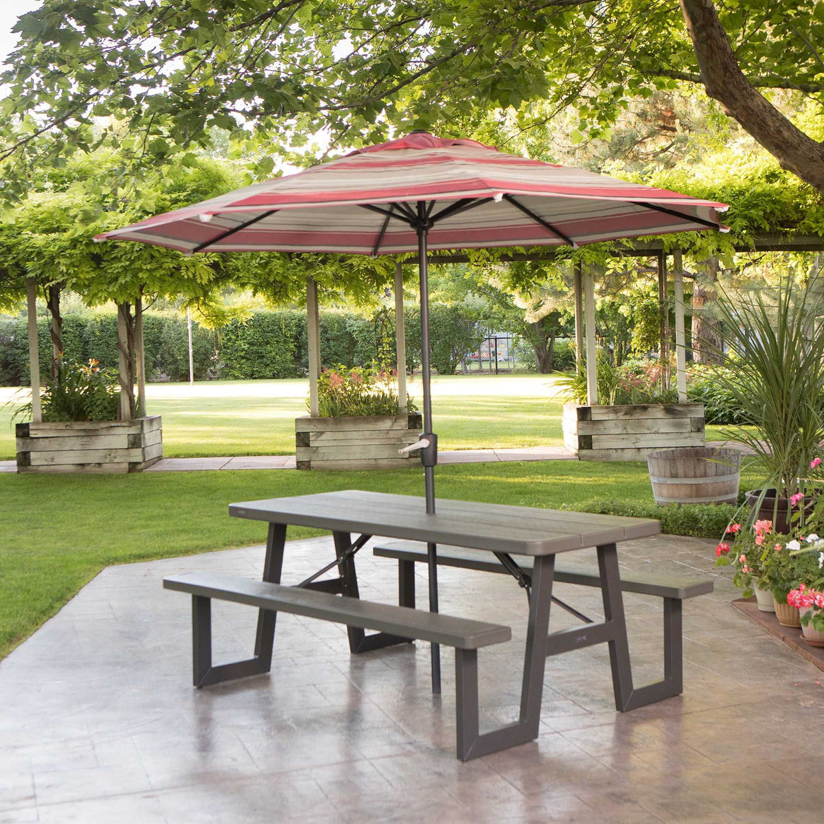 Lifetime 6-Foot W-Frame Folding Picnic Table, Brown - 60233