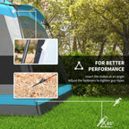 Outsunny 12' x 12' 8 Person Screen House Tent With Carry Bag And 4 Mesh Walls - Sky Blue