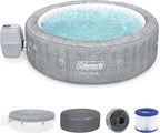 Coleman Inflatable Hot Tub For 5 To 7 People With 180 AirJets, 85 x 85 x 28 Inches, Grey - Sicily AirJet