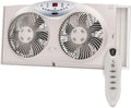 Bionaire Twin Window Fan With Reversible Airflow, 3 Speeds And Remote Control