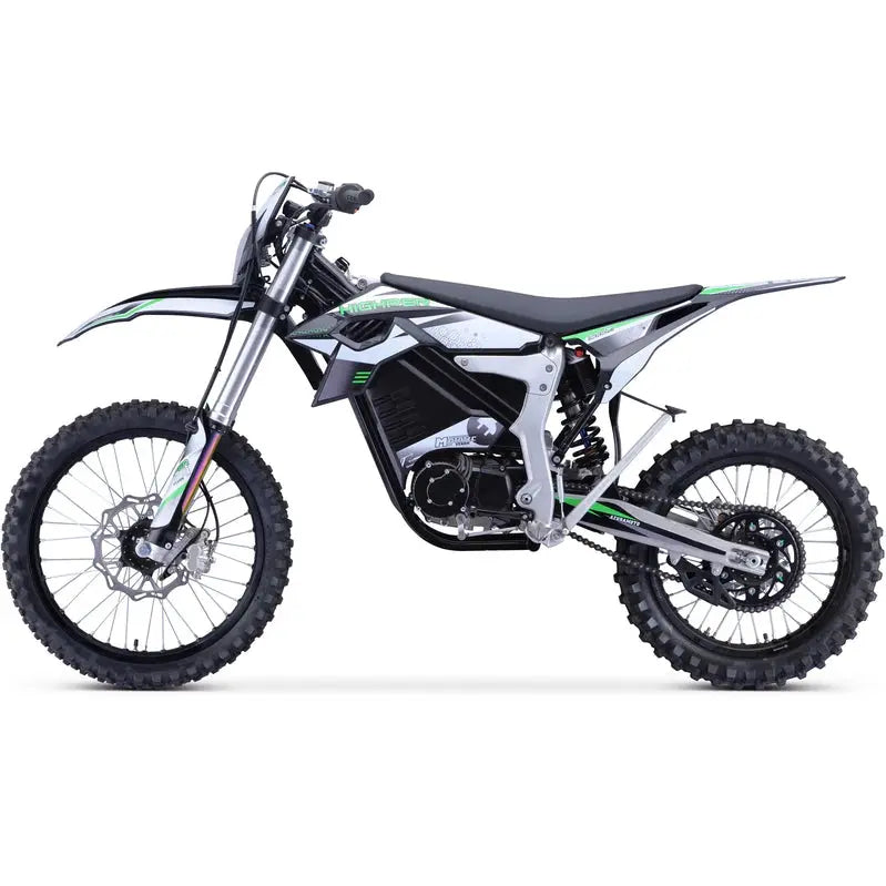 MotoTec Electric Dirt Bike 72V 12,000W White - Venom