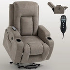 Lazy Boy Power Lift Recliner Chair With Massage, Lumbar Heating, USB Port And Cup Holders - Single Motor