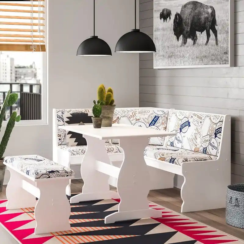 Hannah Breakfast Nook 3-Piece Dining Set With Corner Bench