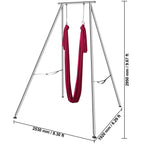 KFFKFF Aerial Yoga Swing Stand And Hammock Kit, 8.30 x 6.3 x 9.68 ft, 551.15 lbs, Red - HM-559WR6