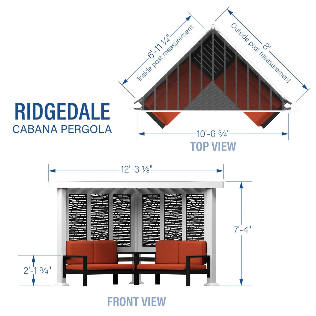 Backyard Discovery Galvanized Steel Corner Pergola With Seating, White, 12x8' - Ridgedale