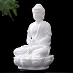 Porcelain White Sakyamuni Buddha Statue, 16.0cm H x 11.0cm W