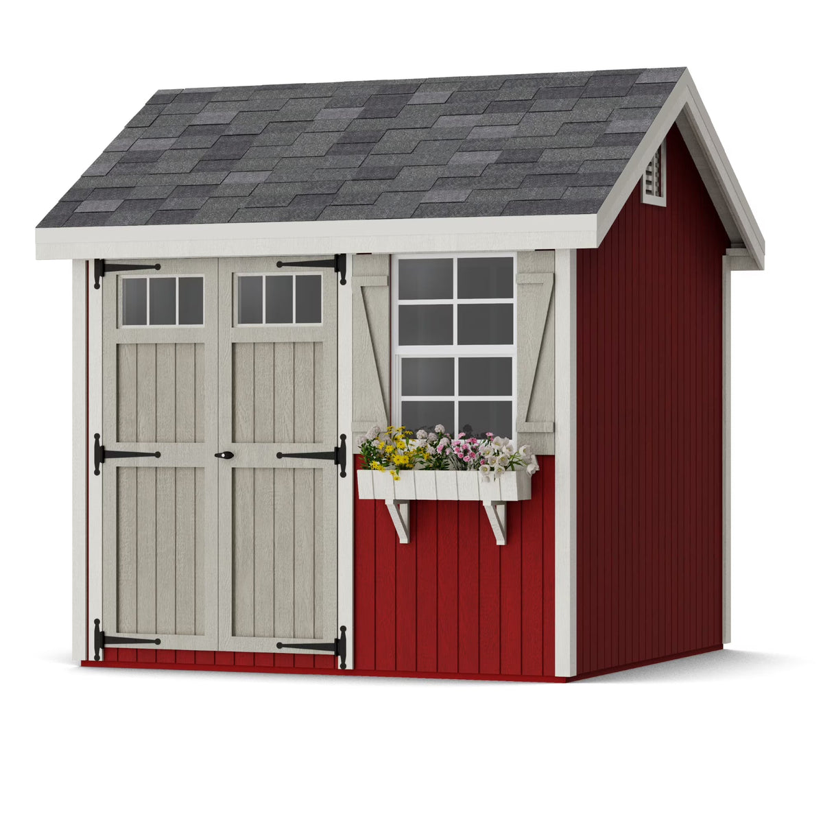 Little Cottage Co. Outdoor Wood Storage Shed, 8x8, Precut DIY Kit - Colonial Pinehurst