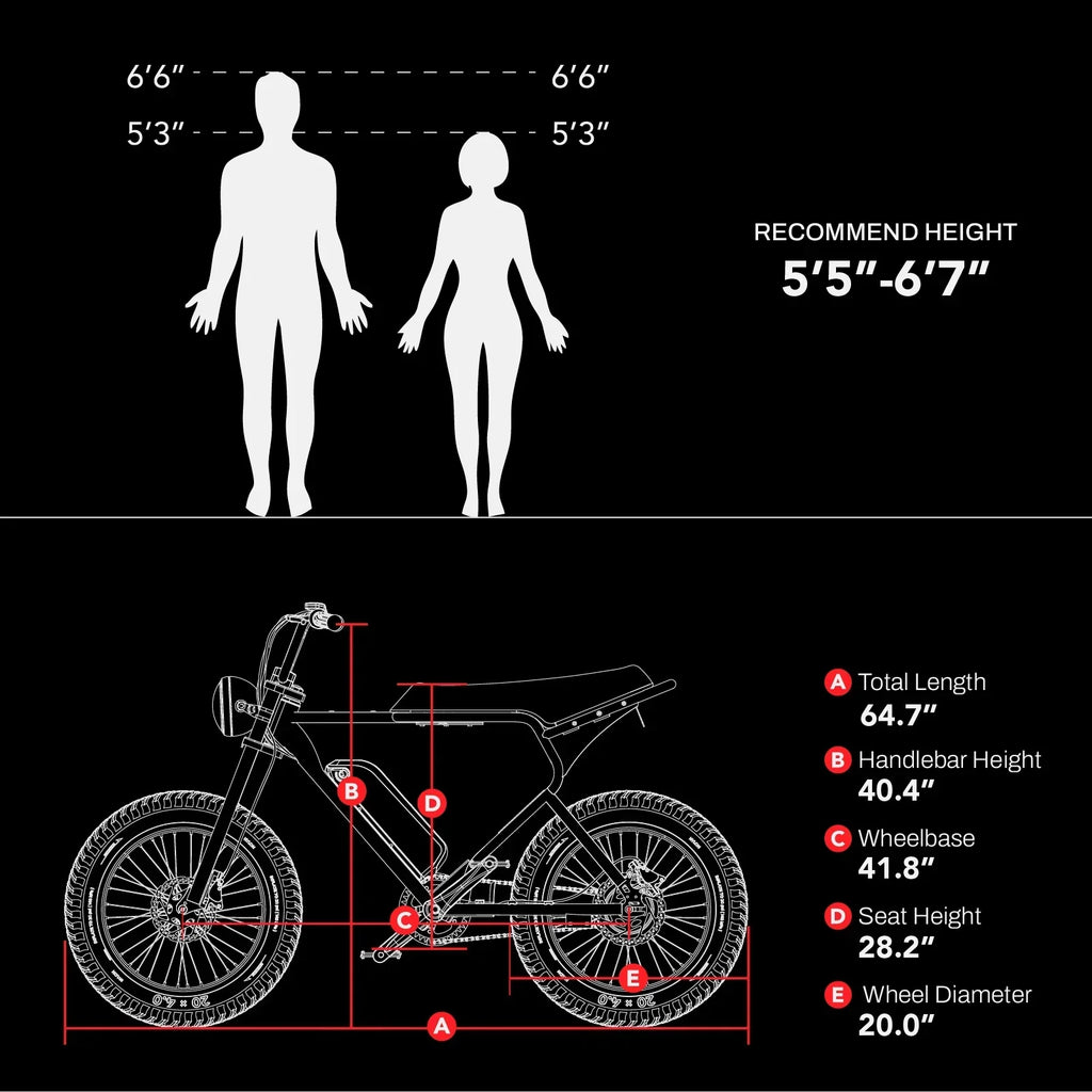 MACFOX 500W/48V/10.4Ah 20 inch Fat Tire Electric Bike