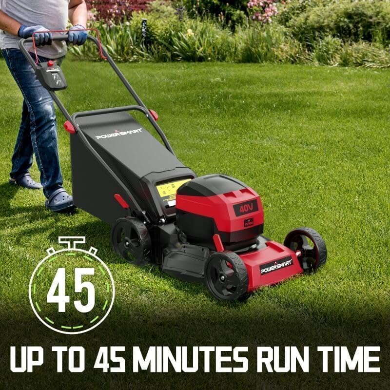 Electric Lawn Mower 40V Cordless 17 Inch 2-In-1 With 4.0Ah Battery - Foldable Handles