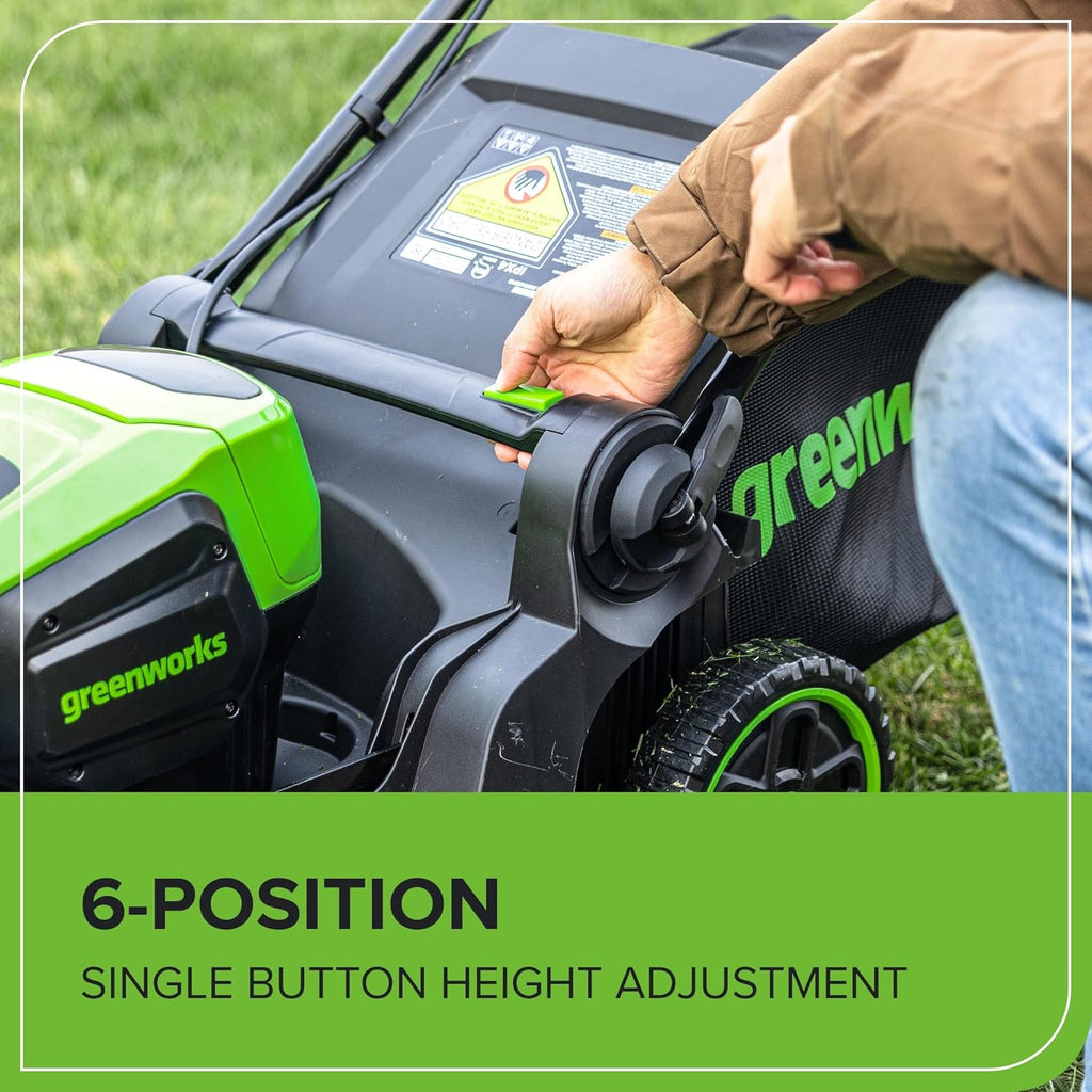 Greenworks Cordless Push Lawn Mower 60V 17in 4.0Ah Battery 3A Charger - 60v-17-push-4-0ah