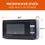 Commercial Chef Countertop Microwave Oven 1.1 Cu. Ft., Black - 1000 Watt