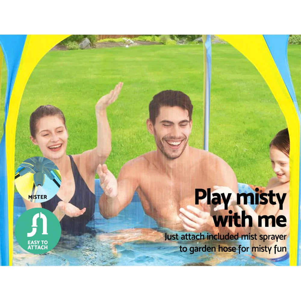 Bestway Kids Above Ground Pool With UPF 40+ Canopy, 244x51cm Steel Frame