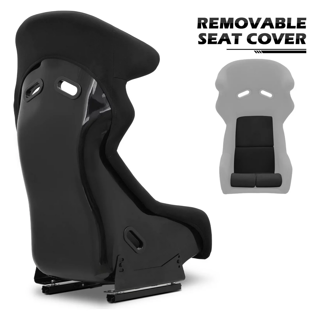 MoNiBloom Racing Simulator Game Seat With Adjustable Slide, Black