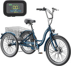 Mooncool Adult 3-Wheel Electric Tricycle, 24in 26in, 350W 36V, 7 Speeds