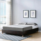 Furniture of America Goodwater Faux Leather Full Foundation Bed - Brown