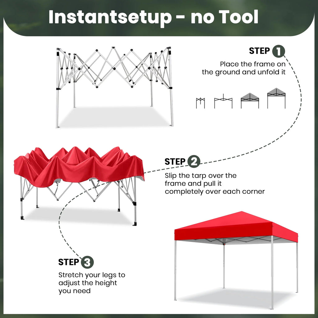 GVDV 10x10 ft Easy Pop Up Outdoor Canopy Tent - Blue