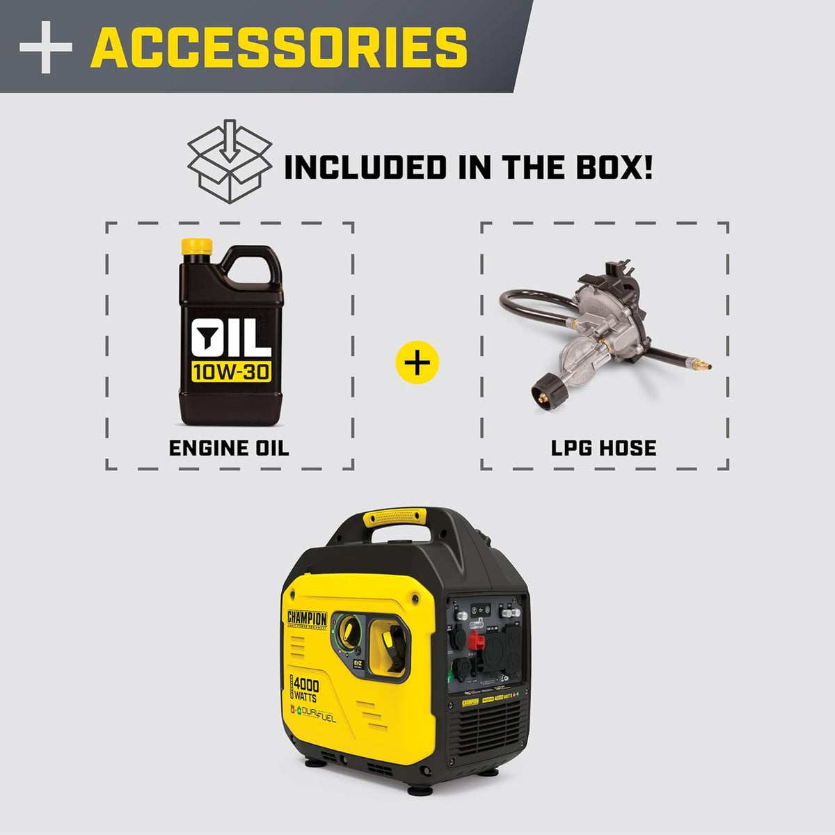 Champion Power Equipment 4000-Watt Dual Fuel RV Ready Portable Inverter Generator With CO Shield