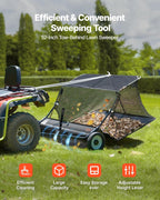 VEVOR Tow-Behind Lawn Sweeper, 52 in, 26 cu.ft.