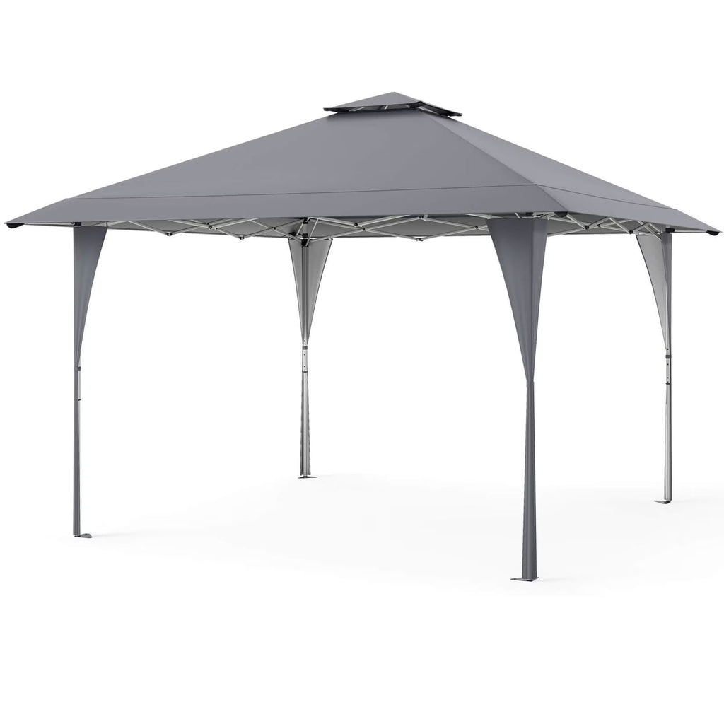 Costway Pop-Up Gazebo Outdoor Canopy Tent, 13 x 13 ft, Gray
