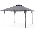 Costway Pop-Up Gazebo Outdoor Canopy Tent, 13 x 13 ft, Gray