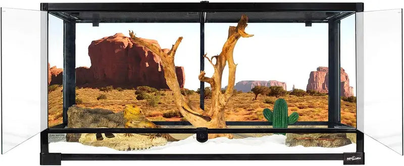 REPTI ZOO 50-Gallon Double-Door Glass Reptile Terrarium, 36 x 18 x 18 in - RK0119