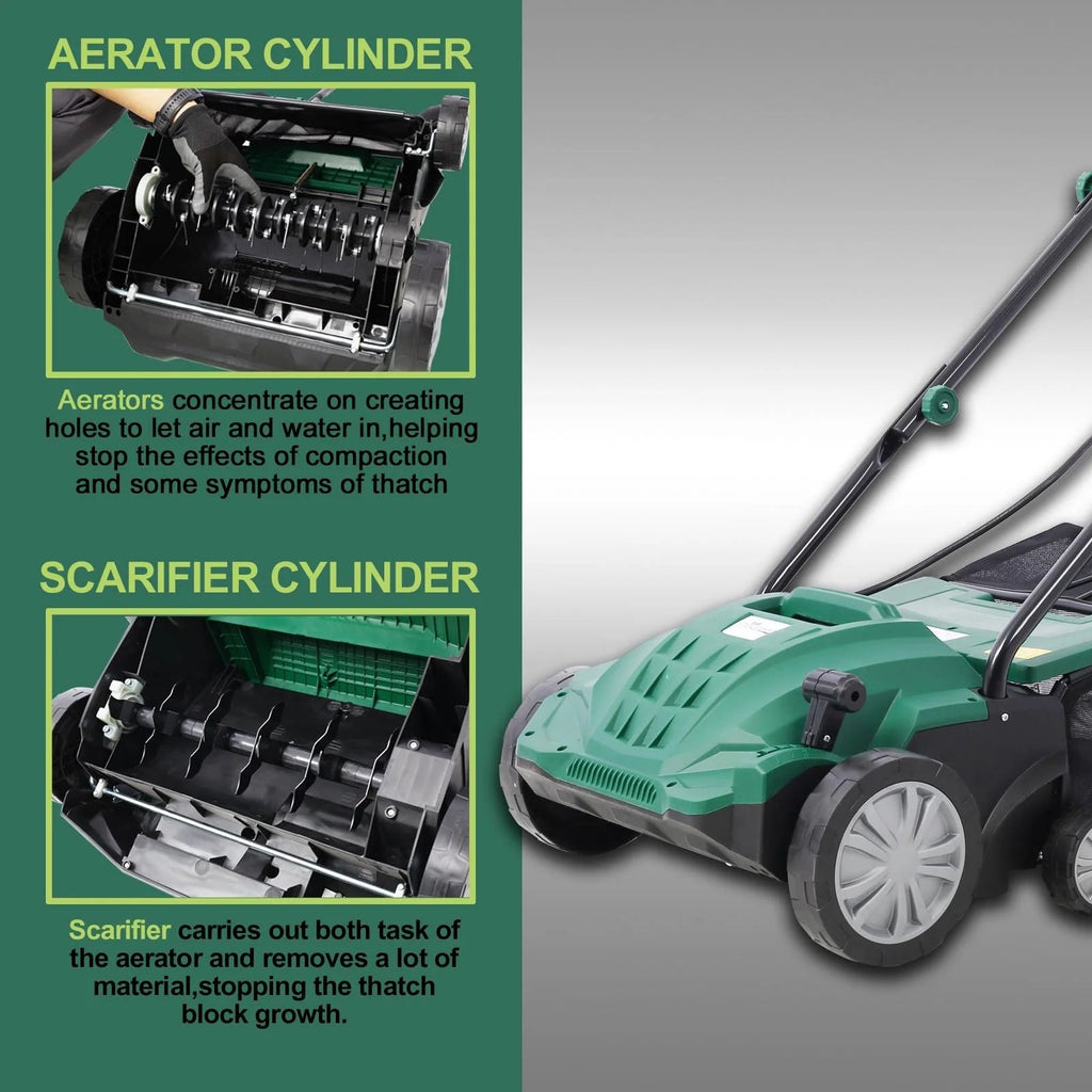 Seizeen 16-Inch Lawn Dethatcher And Scarifier - 15 Amp, 58 QT
