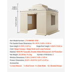 KFFKFF Winter Gazebo Cover for 10 x 10 ft Double-Tiered Gazebos, Beige - LTS-MM180-1010