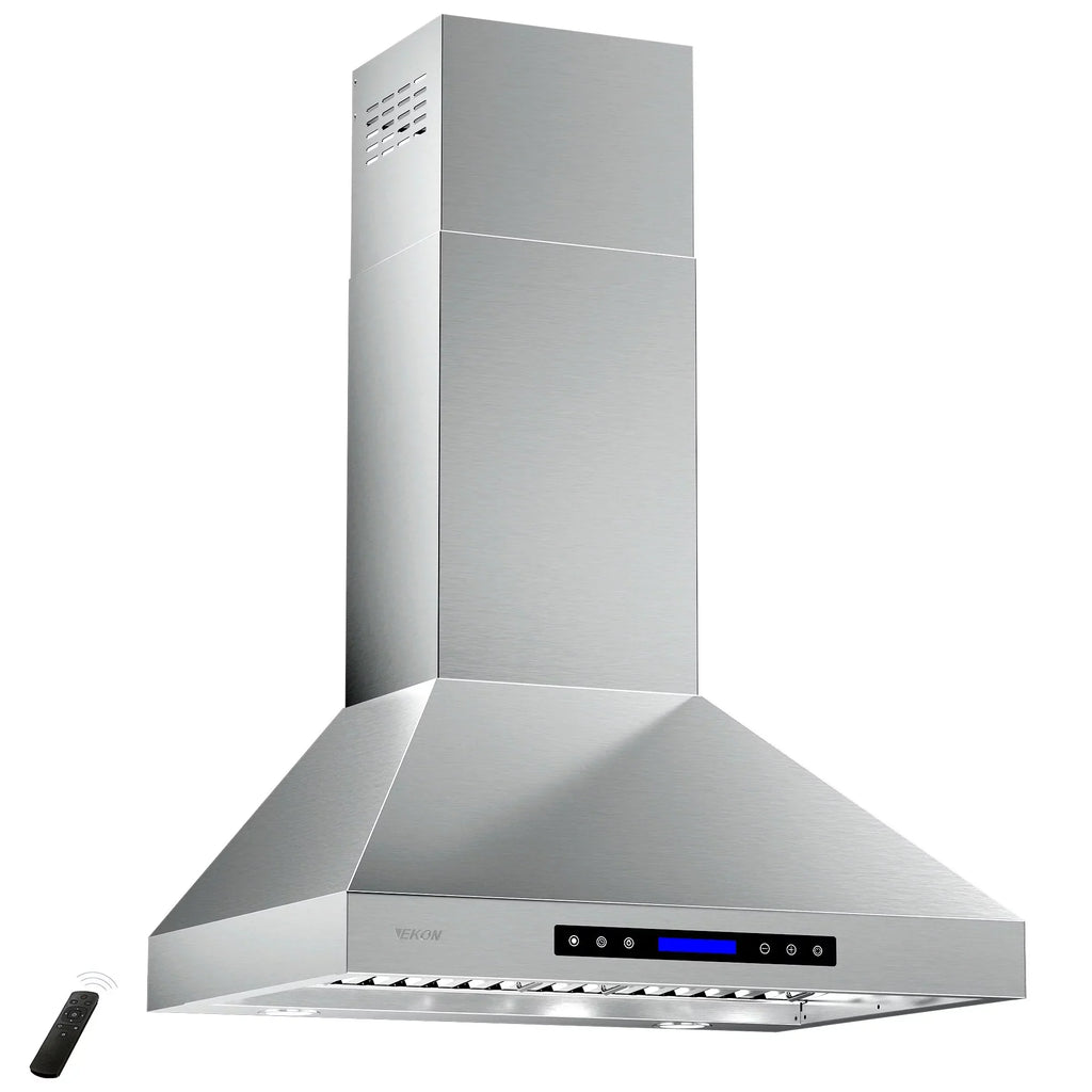 EKON KITCHEN EXPERT 36 Inches Stainless Steel Convertible Wall Mount Range Hood With Charcoal Filter And Remote Control - NAP04-36