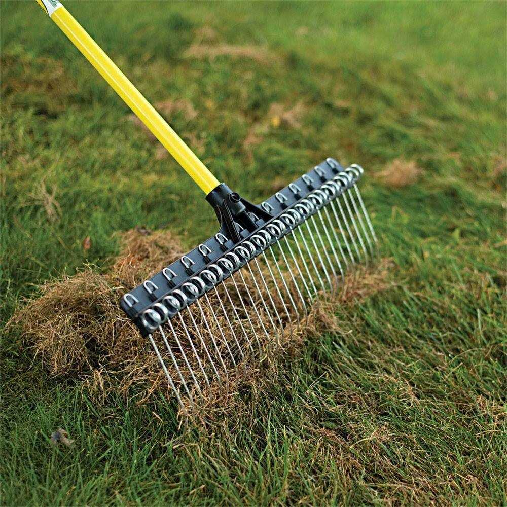 The Groundskeeper II Rake - 21-inch Head, 28 Steel Tines, 55-inch Fiberglass Handle