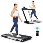 GYMAX 2-in-1 Folding Under Desk Treadmill With Speaker, App And Remote Control - 2.5HP