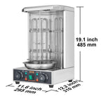 KFFKFF Electric Shawarma Rotisserie Grill 1700W 2 Burners Stainless Steel - ZH-9211