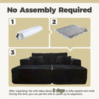 HOOOWOOO Plush L-Shaped Sectional Sofa With Removable Ottoman, 3-Piece, 80L x 69.3W x 35.4H x 59D