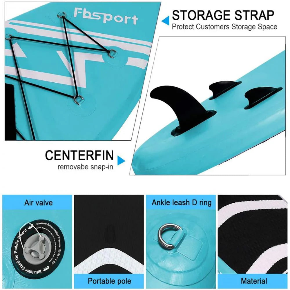FBSPORT Inflatable Stand Up Paddle Board 11ft x 33in x 6in With SUP Accessories