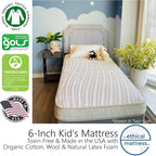 Ethical Mattress CO 6 in Kids Mattress With Organic Cotton, Wool, Latex And Pocketed Coils - Twin Size
