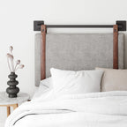 Wall-Mount Upholstered Headboard With Metal Rail - Twin, Queen & King
