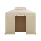 KFFKFF Winter Gazebo Cover for 10 x 10 ft Double-Tiered Gazebos, Beige - LTS-MM180-1010