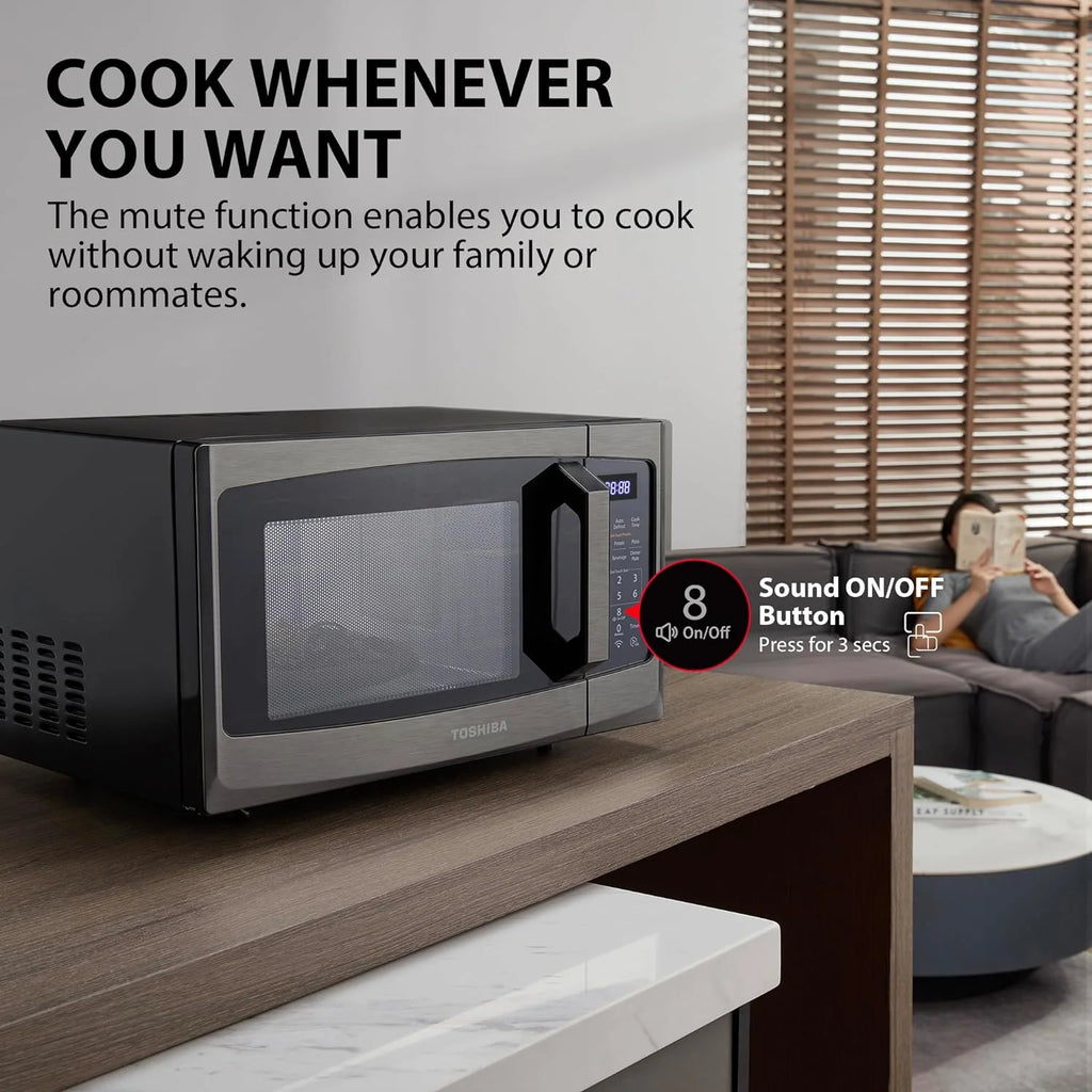 TOSHIBA 4-in-1 Countertop Microwave Oven, 1.5 Cu Ft, 1000W, Silver - ML-EC42P(SS)