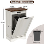 HARIPUL Single Tilt-Out Trash Cabinet For 13 Gallon Waste Bin, White