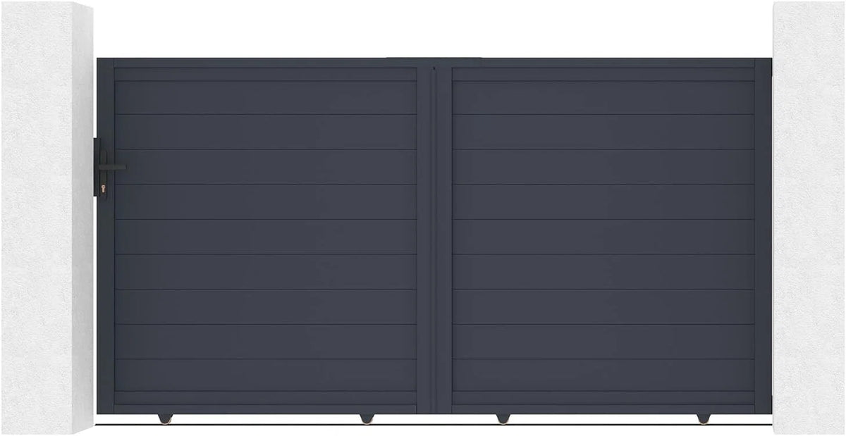 Casanoov Aluminium Folding Driveway Gate 4m x 160cm Grey - KIT-000024